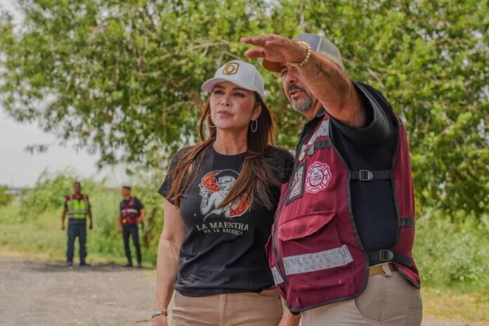 Supervisa Carmen Lilia Canturosas creciente del río Bravo y despliega operativo de Protección Civil